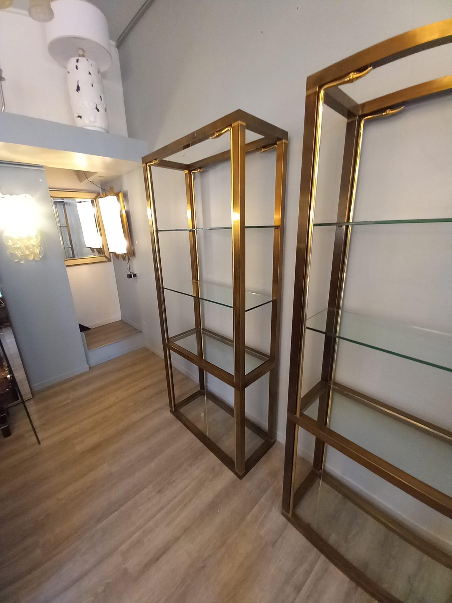1960s Brass Swans Bookcases Room Dividers Set of 2 For Sale 11