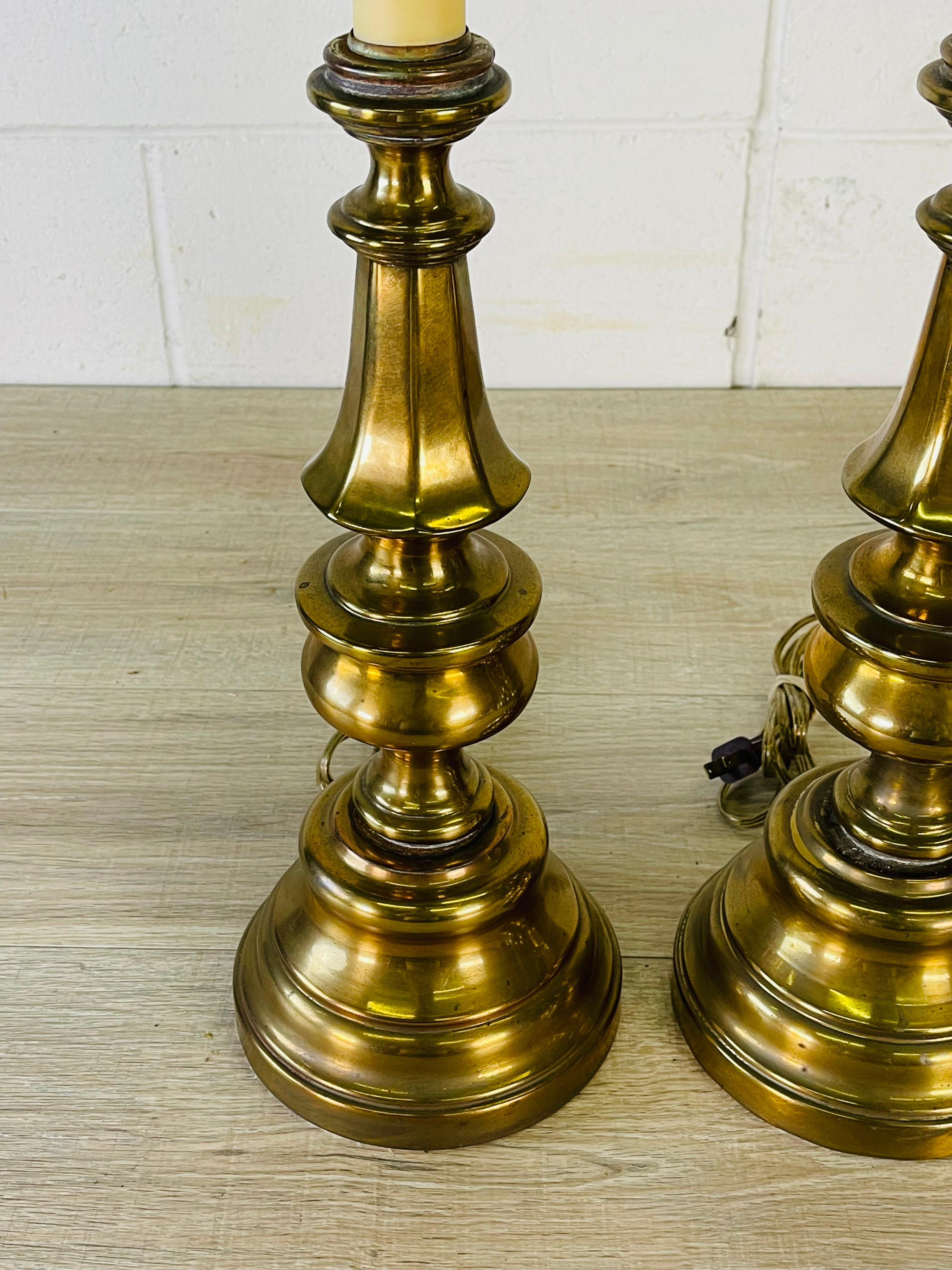 Mid-Century Modern 1960s Brass Table Lamps, Pair For Sale