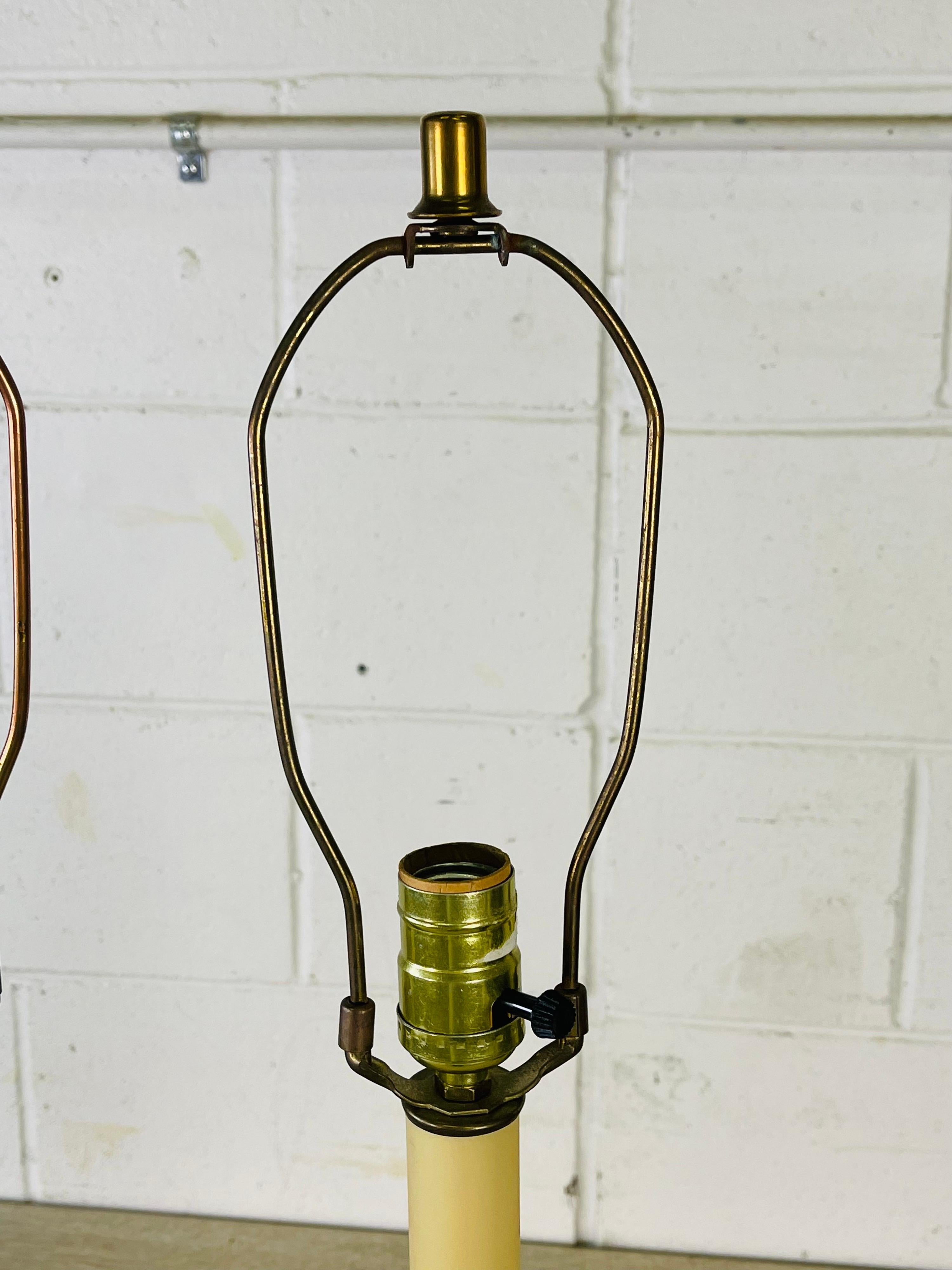 20th Century 1960s Brass Table Lamps, Pair For Sale