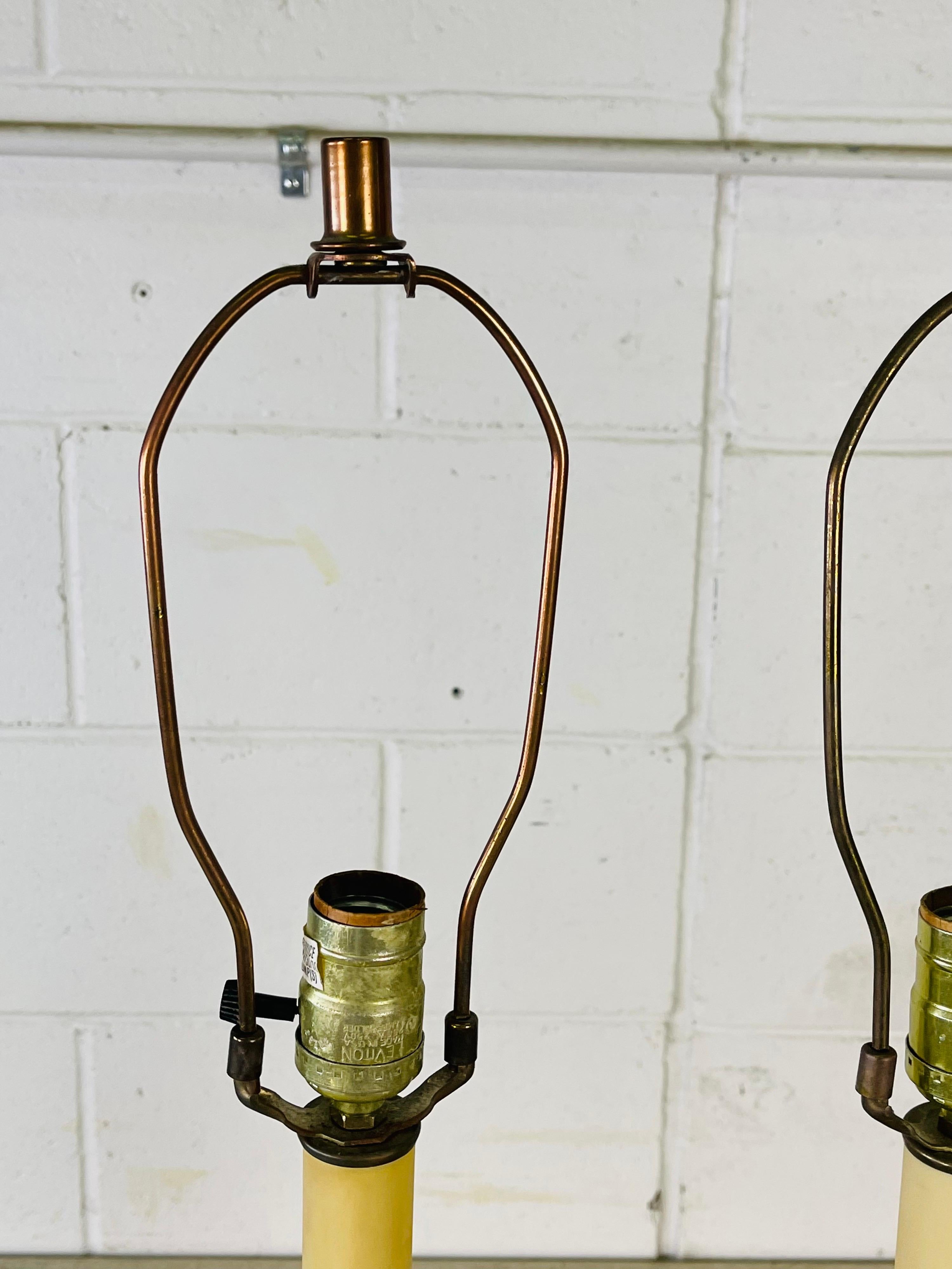 1960s Brass Table Lamps, Pair For Sale 1