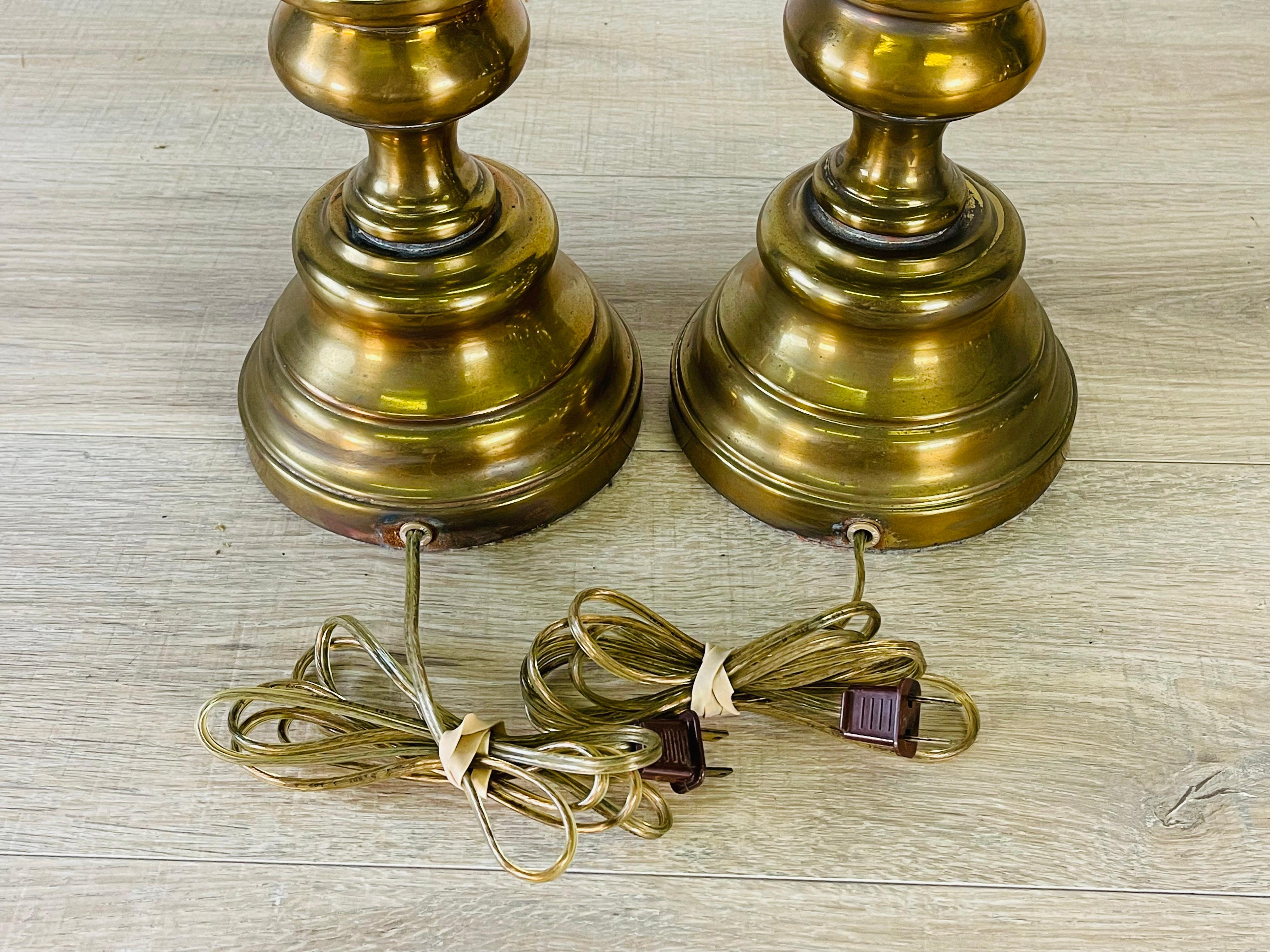 1960s Brass Table Lamps, Pair For Sale 2