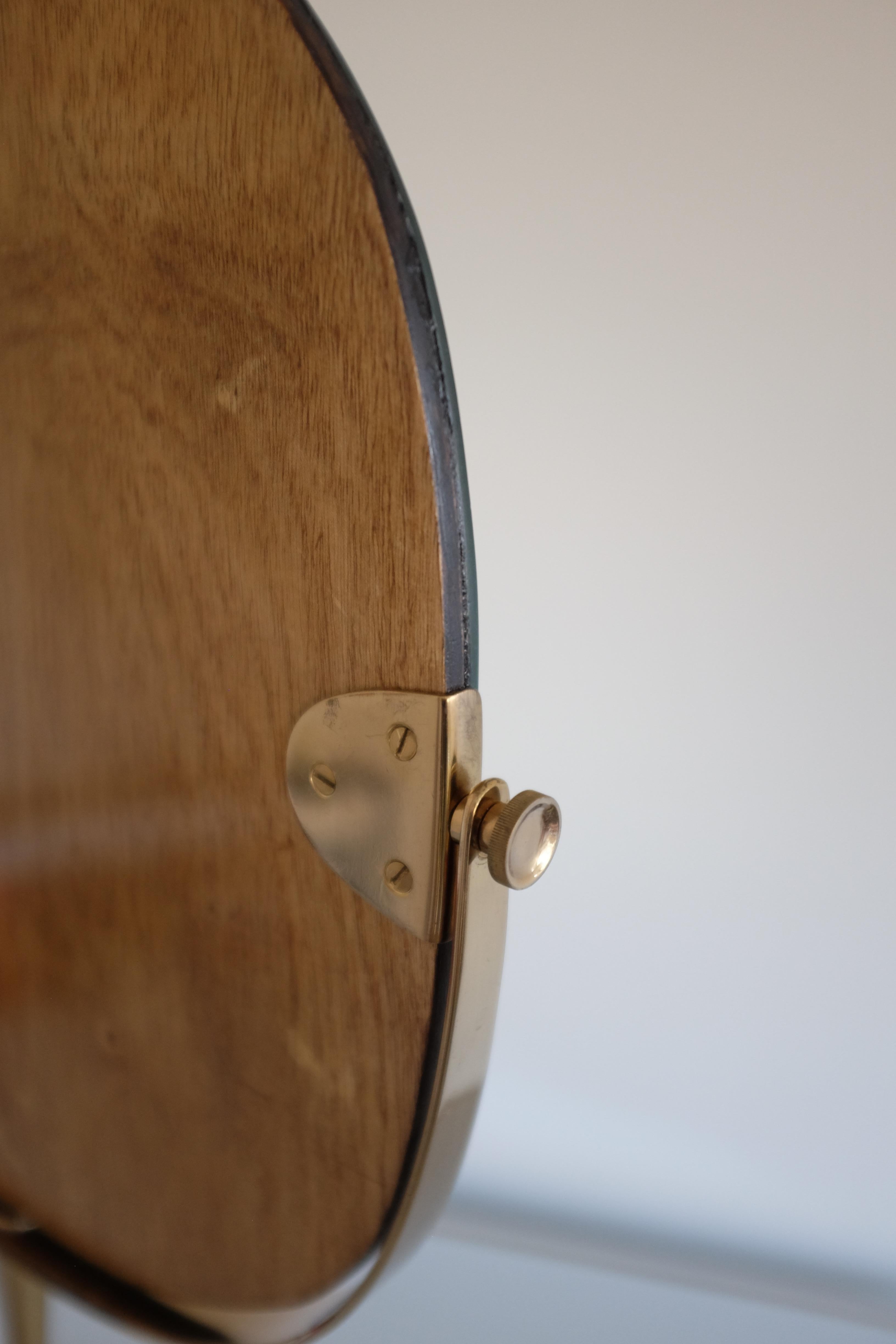 Mid-20th Century 1960s Brass Table Mirror by Bergboms For Sale