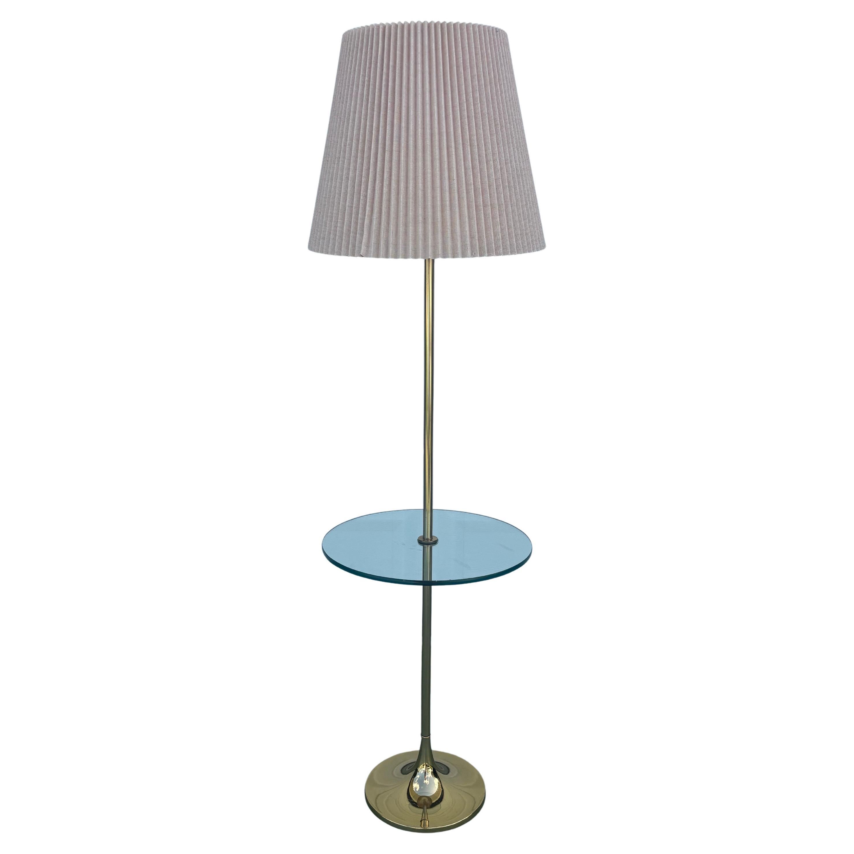 1960s Brass Table Tulip Floor Lamp by Bill Curry for Laurel