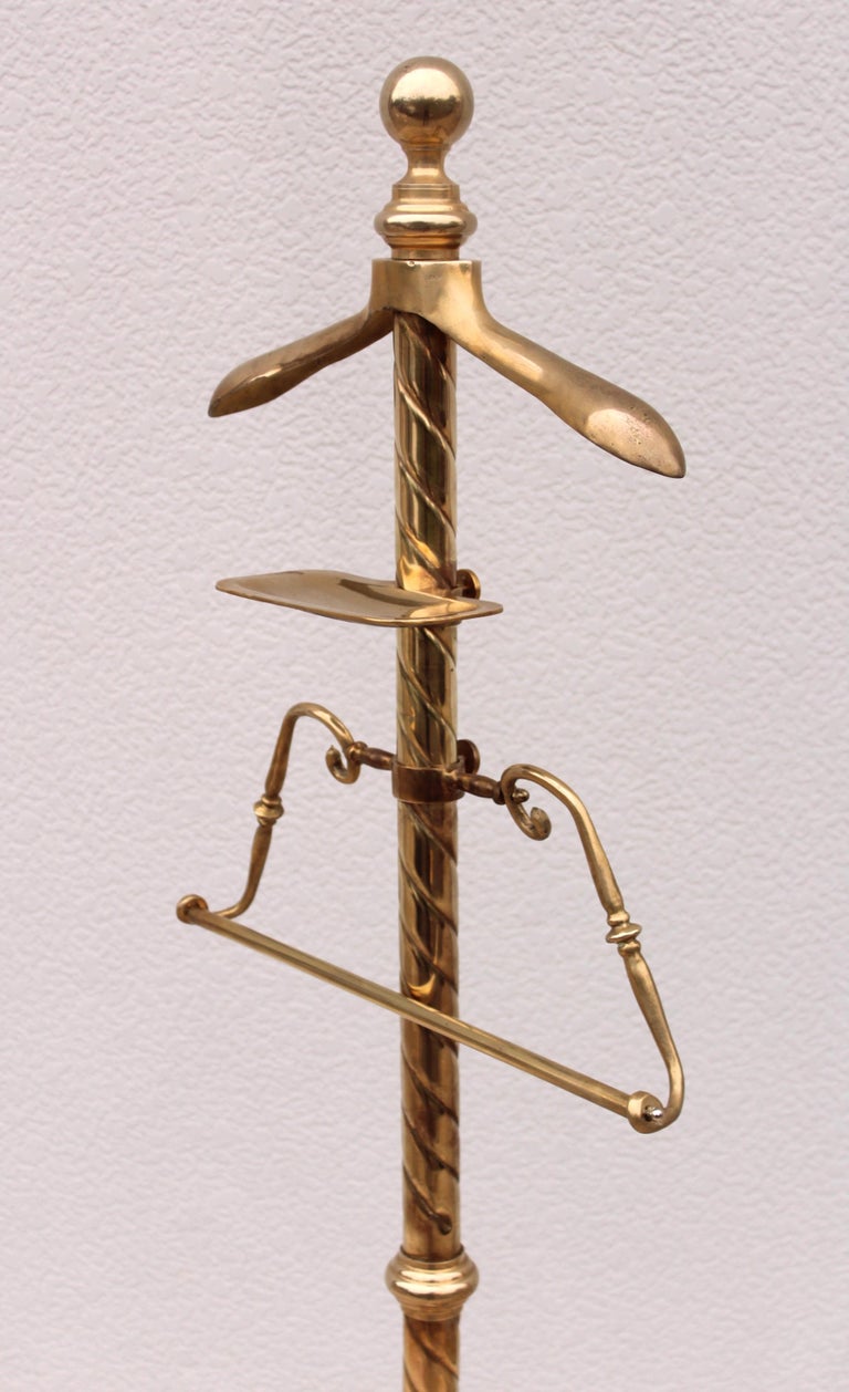1960s Brass Valet Stand For Sale at 1stDibs