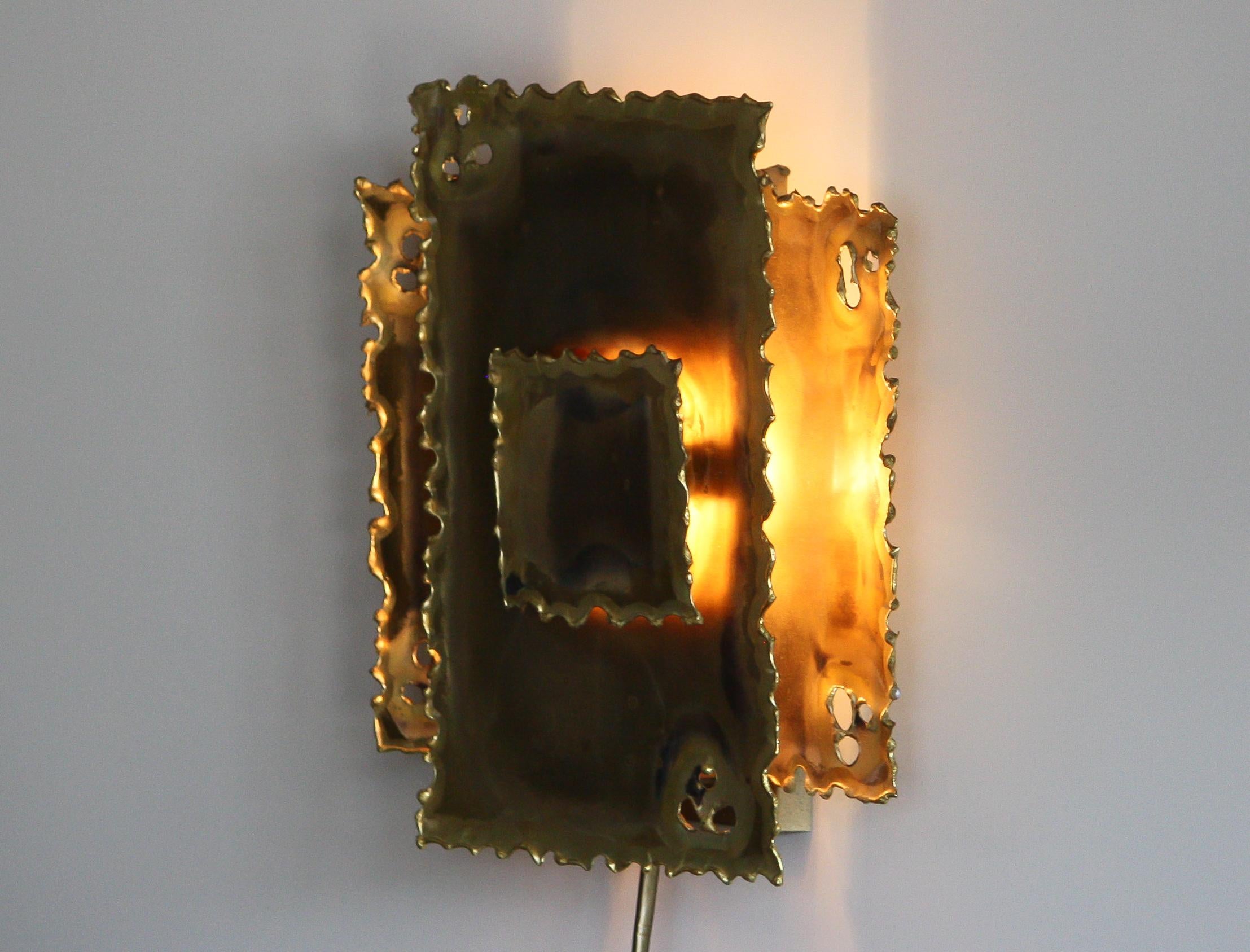 Danish 1960s, Brass Wall Light by Svend Aage Holm Sørensen