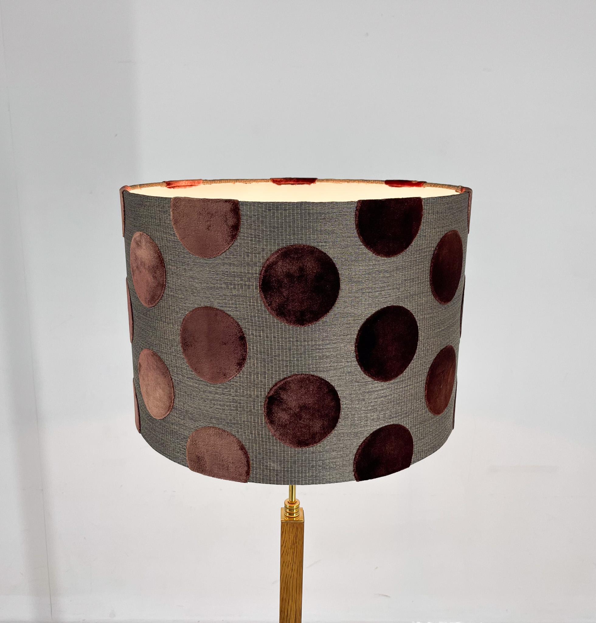 1960s Brass & Wood Floor Lamp, Denmark, Restored In Good Condition For Sale In Praha, CZ