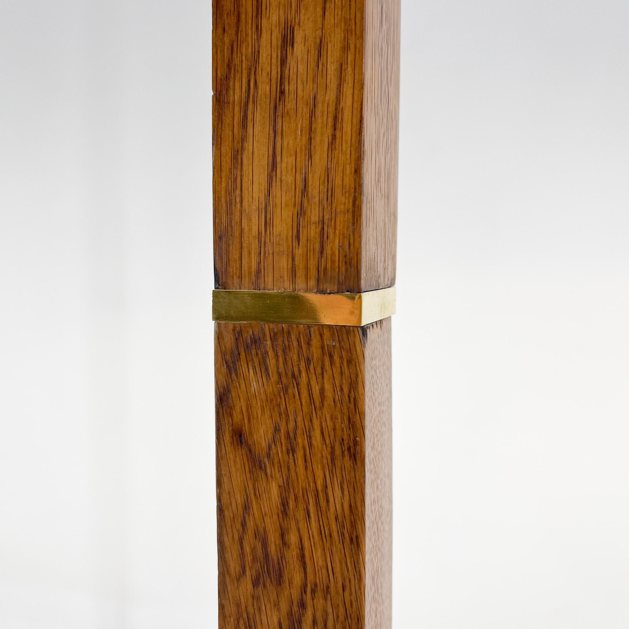 20ième siècle Lampadaire en laiton et Wood des années 1960, Danemark, restauré en vente