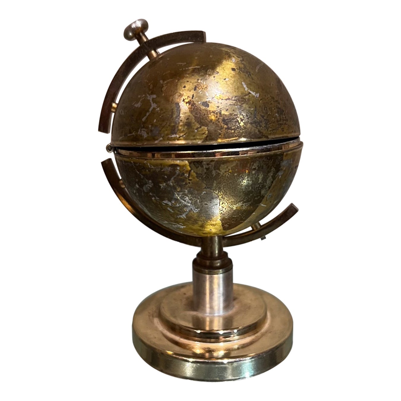1960s Brass World Globe Cigarette Lighter Germany