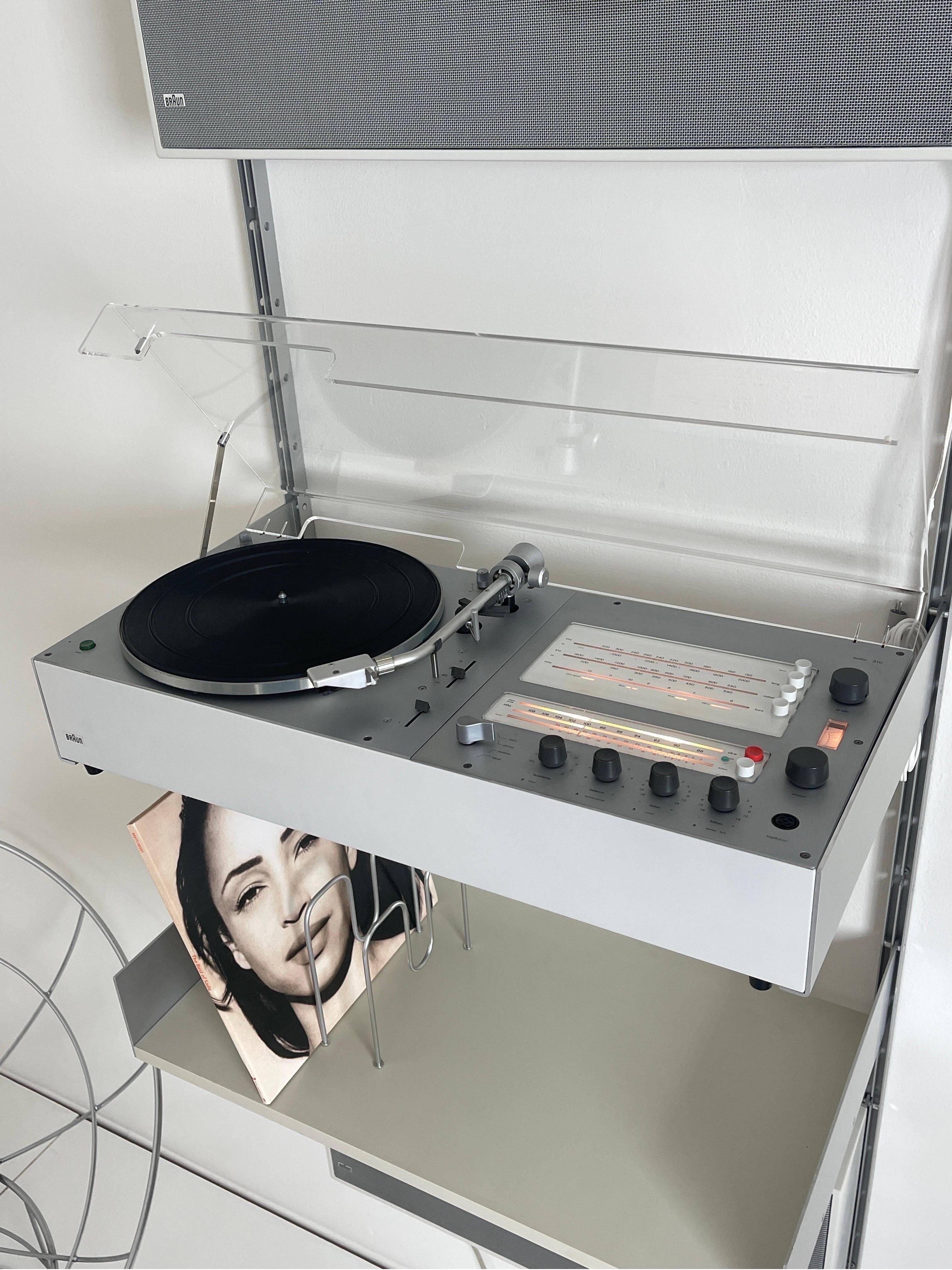 Industrial Braun Audio wall mounted audio system designed by Dieter Rams