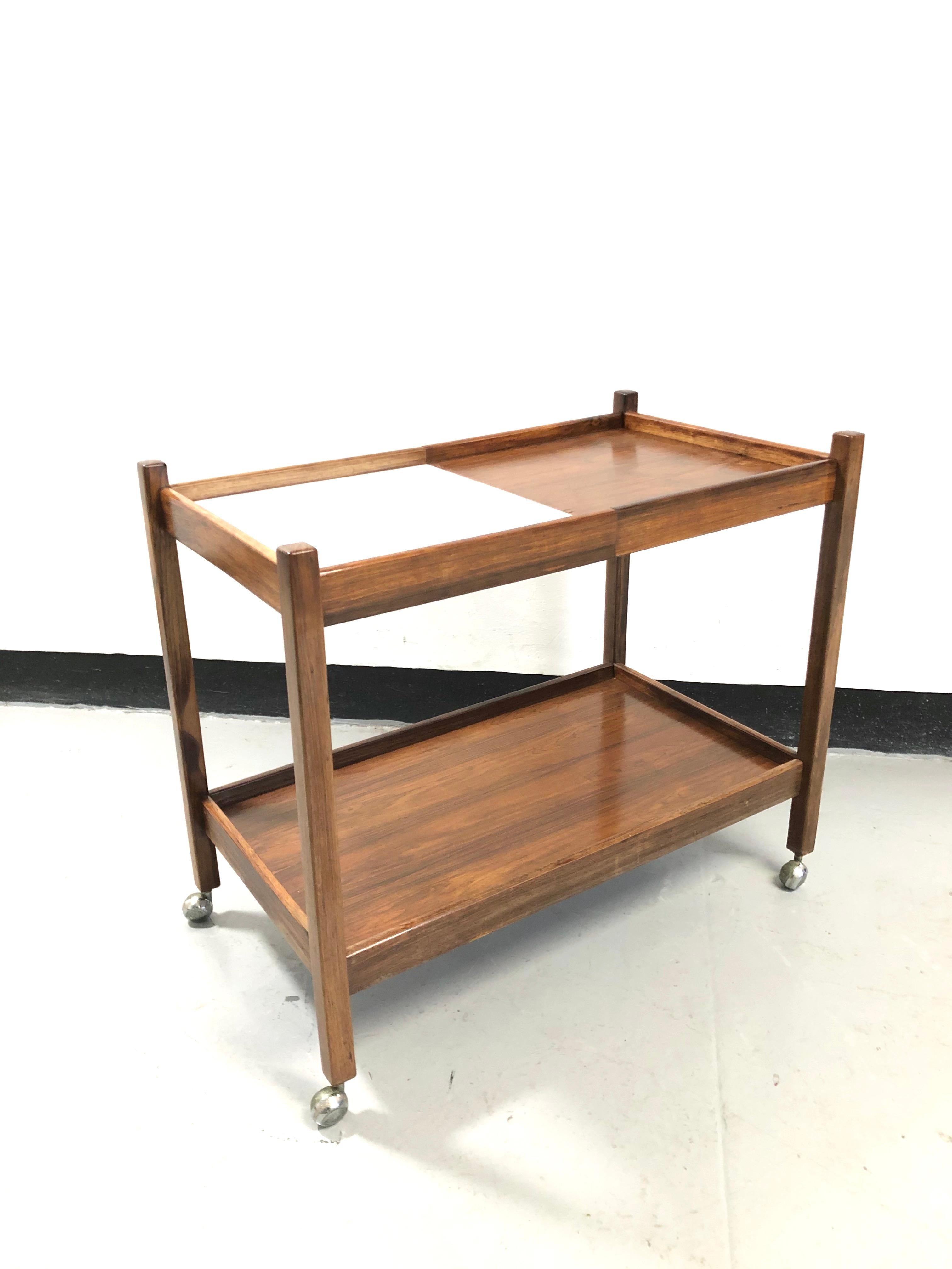 Mid-Century Modern 1960s Brazilian Drinks Trolley Bar Cart Designed by Sergio Rodrigues  For Sale