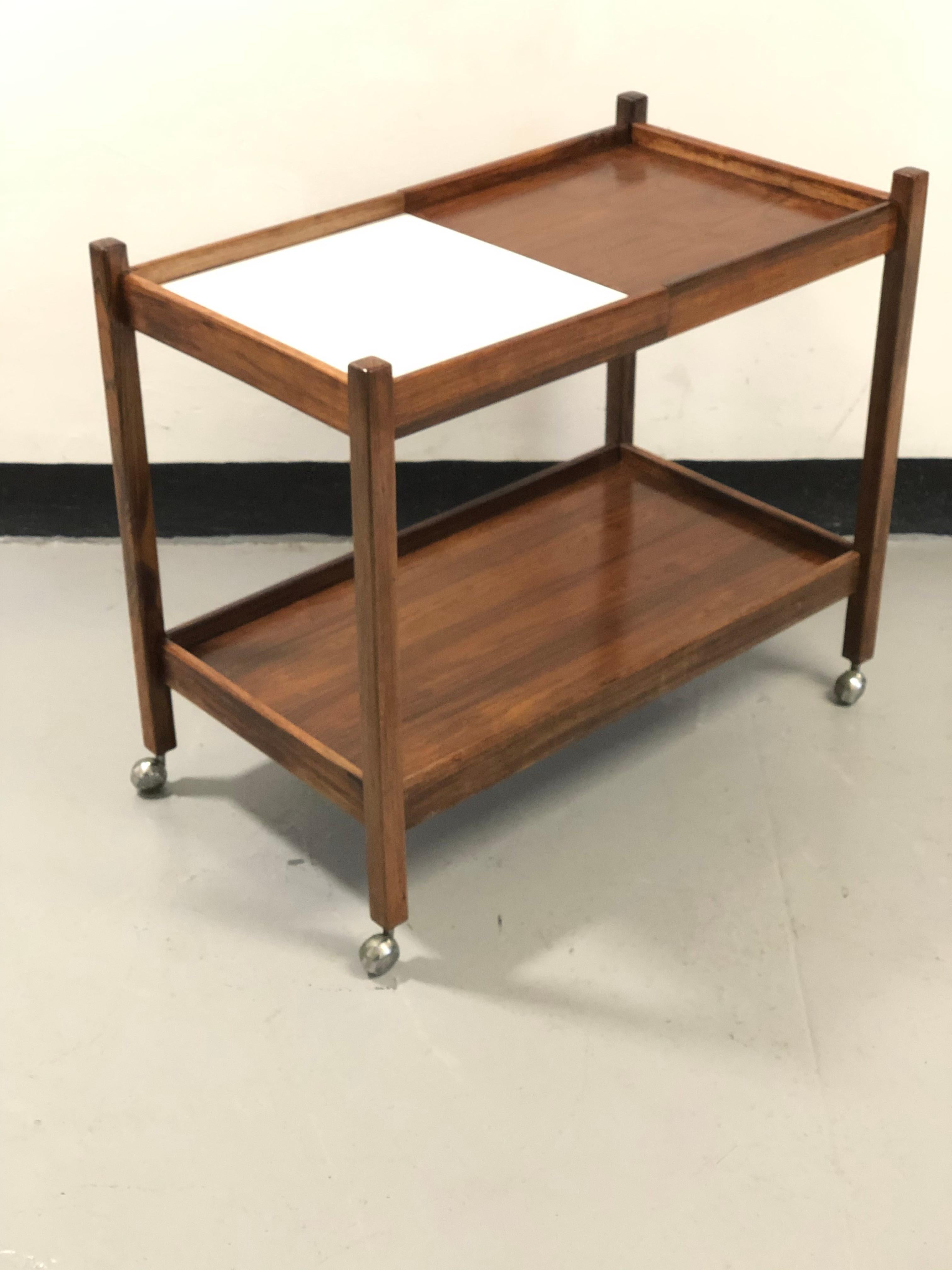 1960s Brazilian Drinks Trolley Bar Cart Designed by Sergio Rodrigues  In Good Condition For Sale In London, GB