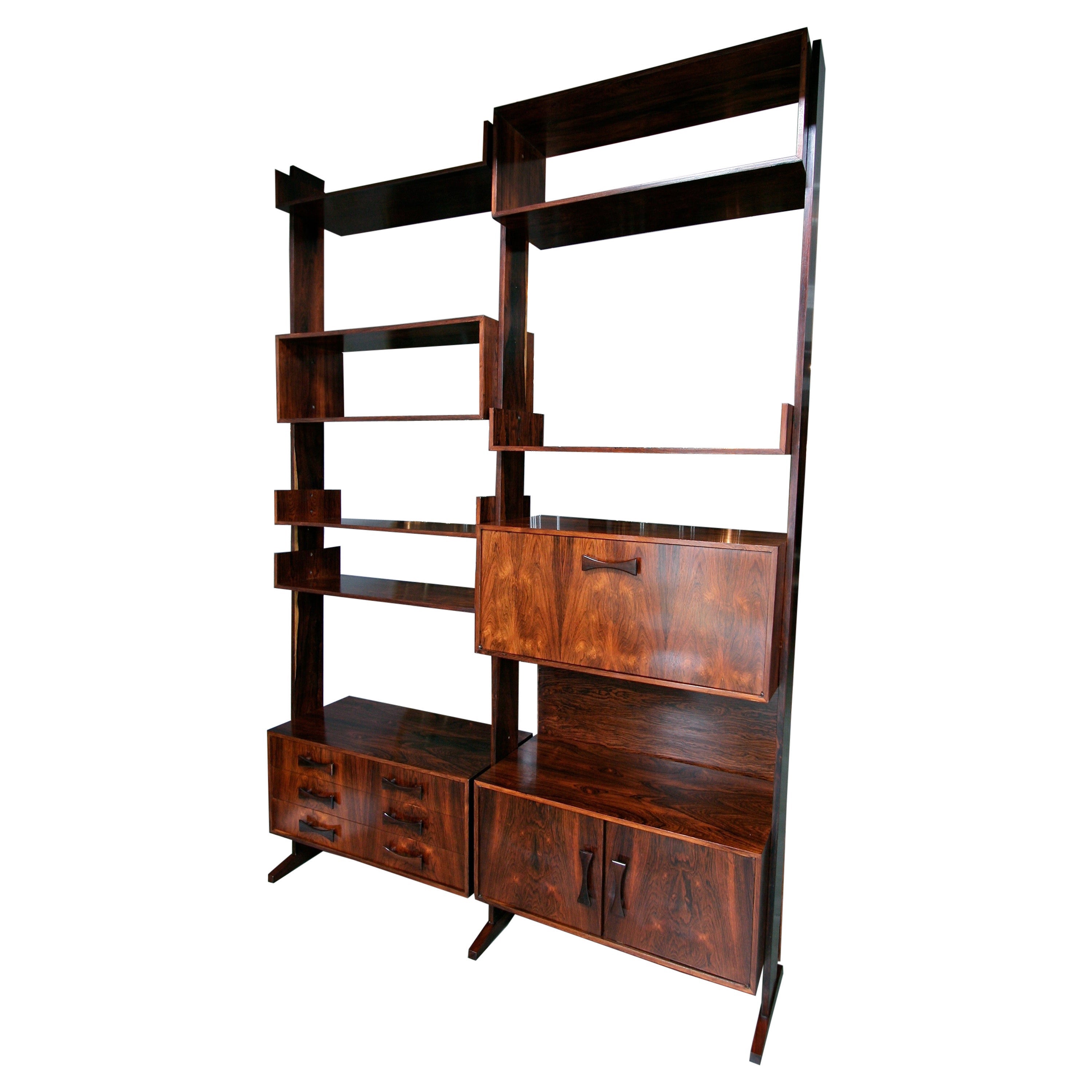 1960s Brazilian Jacaranda Shelves / Divider