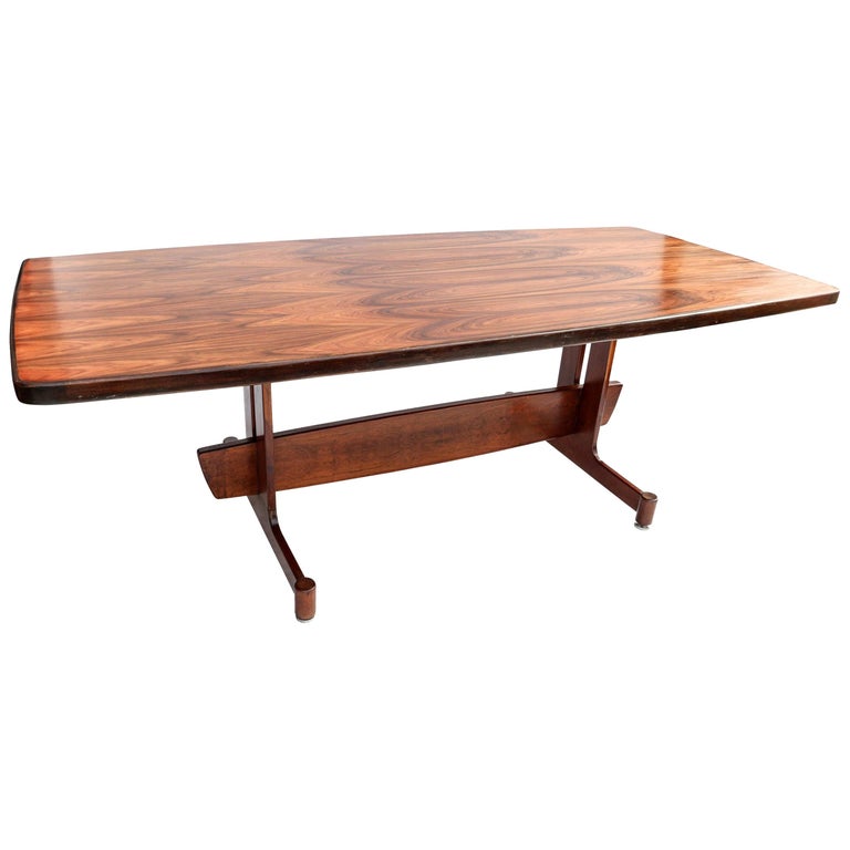 1960s Brazilian Jacaranda Wood Rectangular Dining Table For Sale