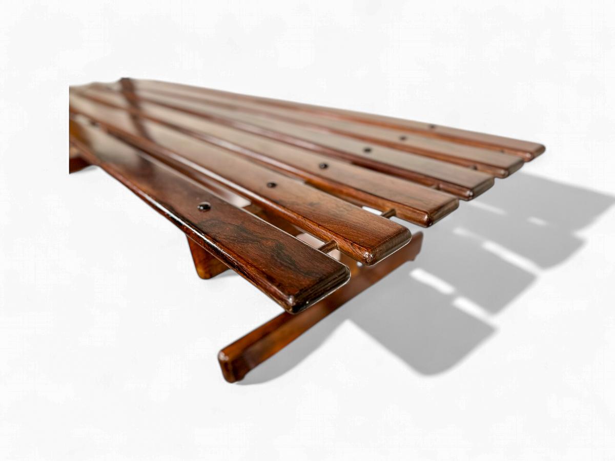 Woodwork Brazilian Modern Bench in Hardwood by Jorge Jabour Mauad, 1960s
