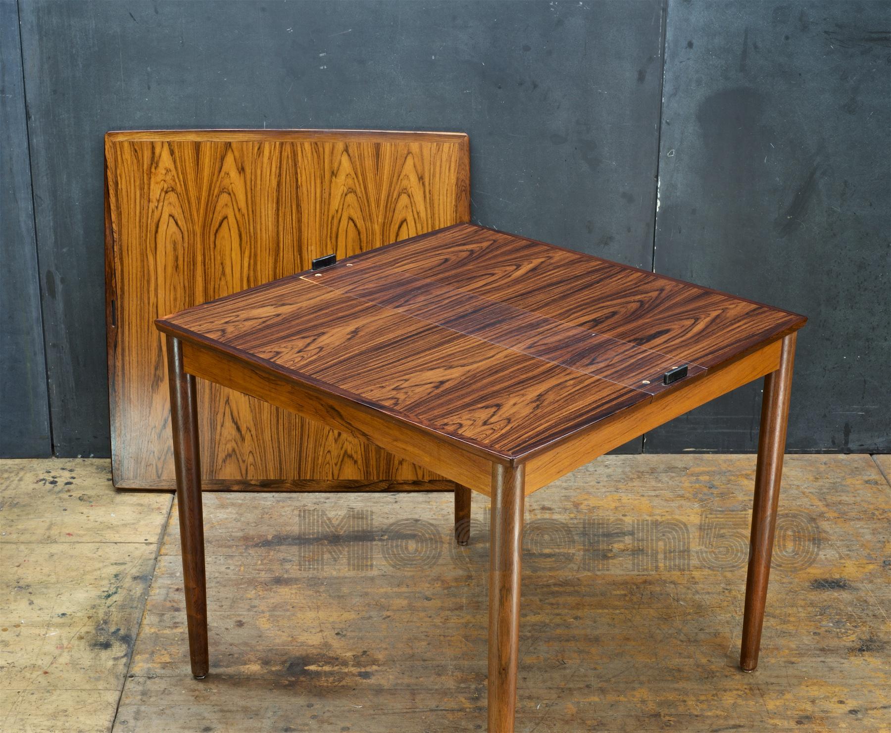 Lacquered 1960s Brazilian Rosewood Compact Danish Dining Table Midcentury Maximalist Apt