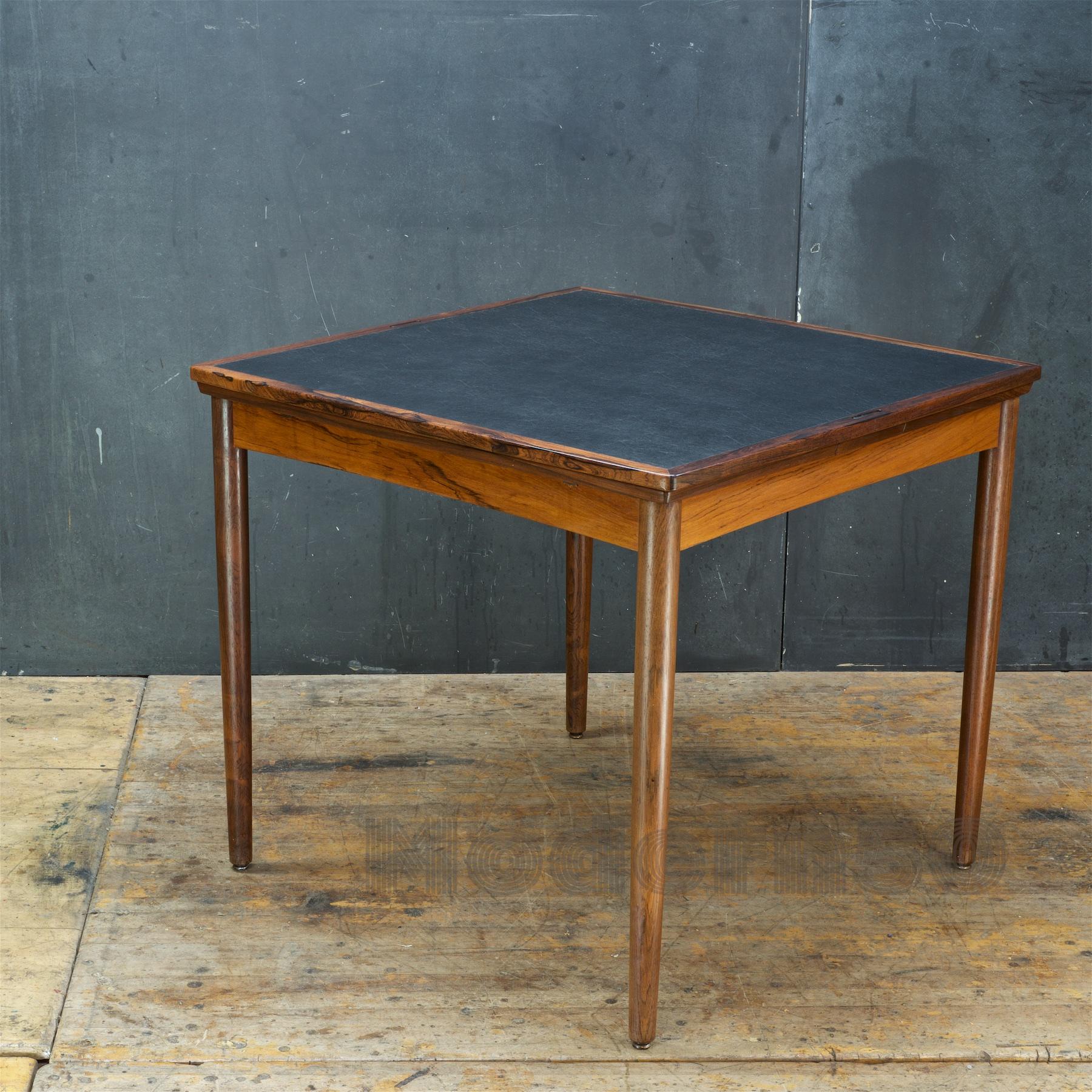 1960s Brazilian Rosewood Compact Danish Dining Table Midcentury Maximalist Apt In Fair Condition In Hyattsville, MD