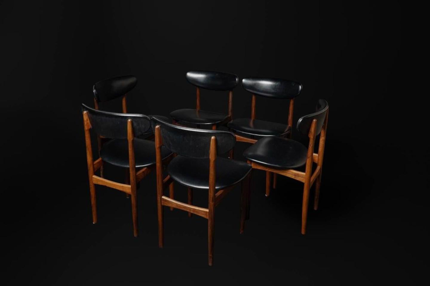 1960s Brazilian Rosewood Dining Table and Chairs 1