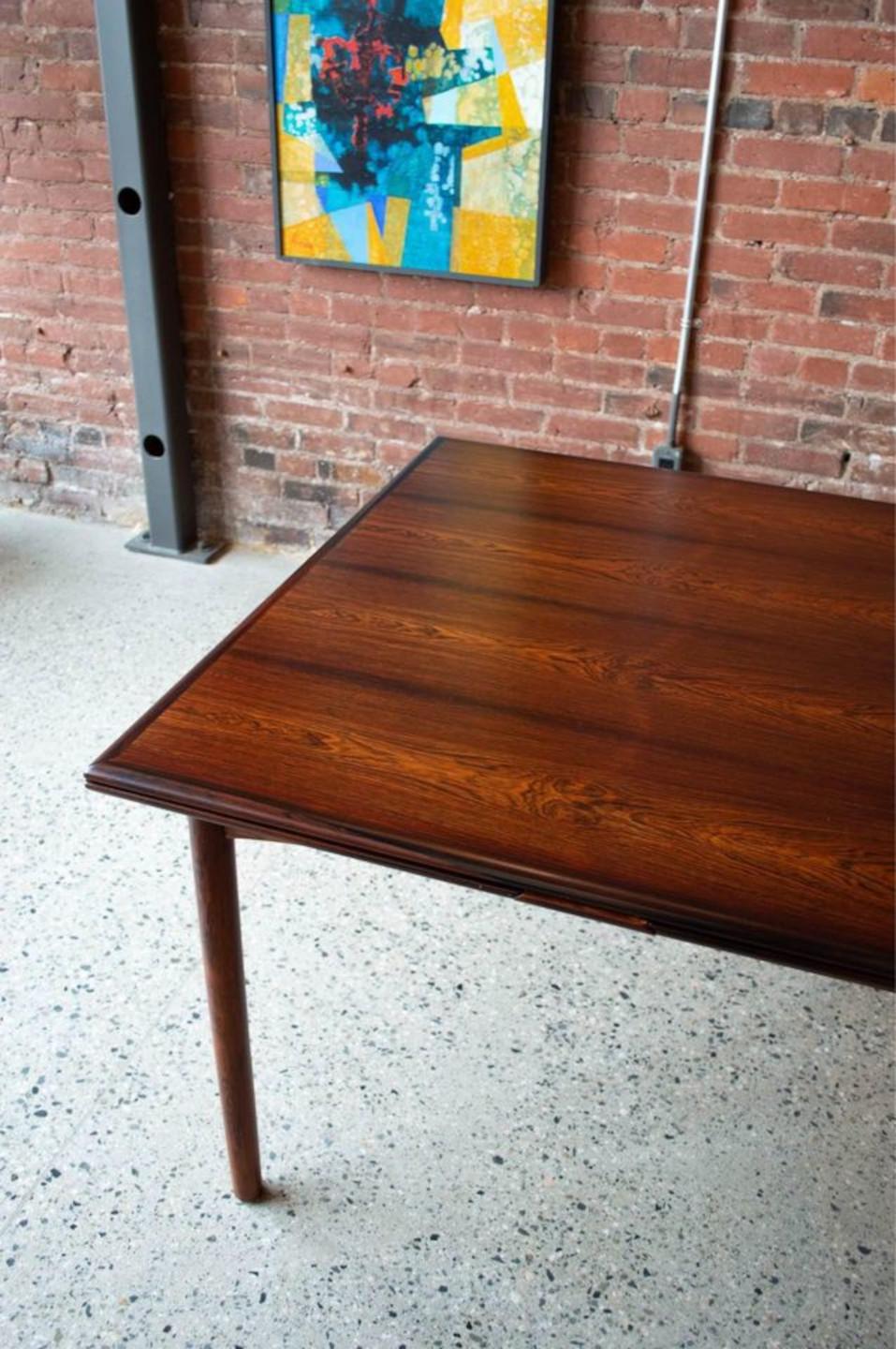 Mid-Century Modern 1960s Brazilian Rosewood Dining Table Made in Denmark For Sale