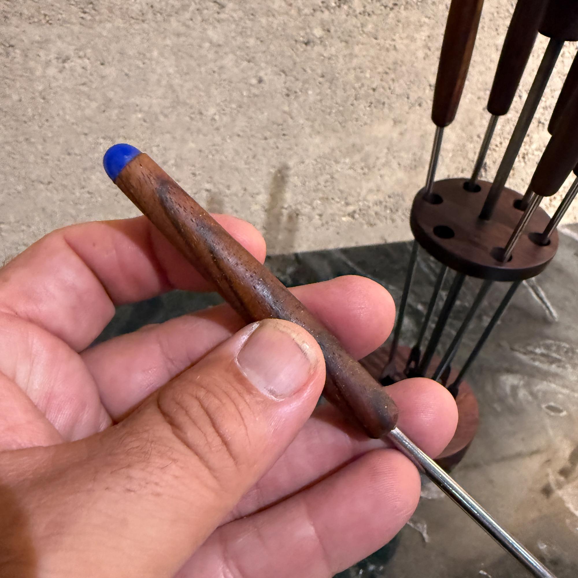 1960er Jahre brasilianischen Palisander Fondue-Gabel-Halter Set Mid-Century Modern im Angebot 5