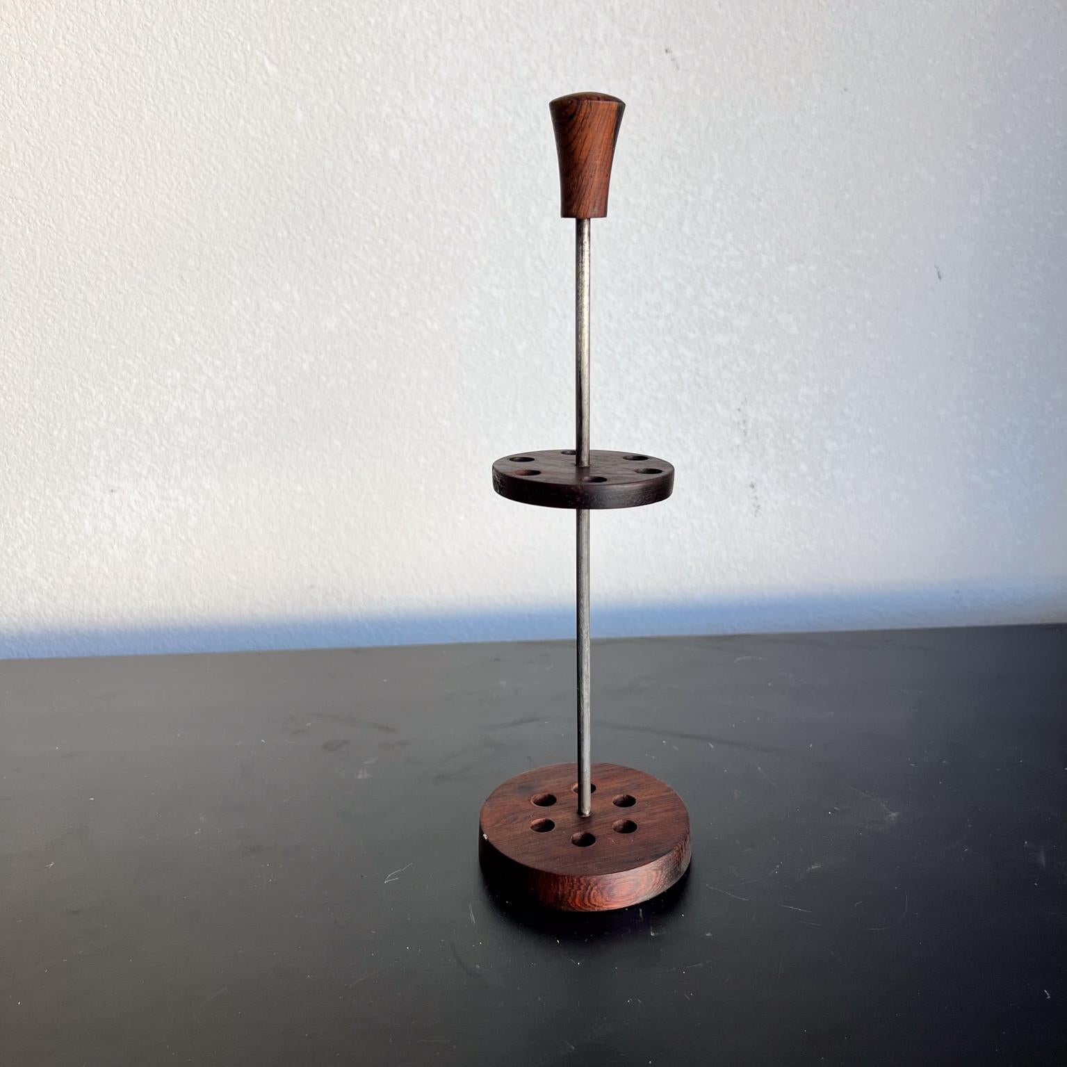 Mid-Century Modern 1960s Brazilian Rosewood Fondue Fork Holder For Sale