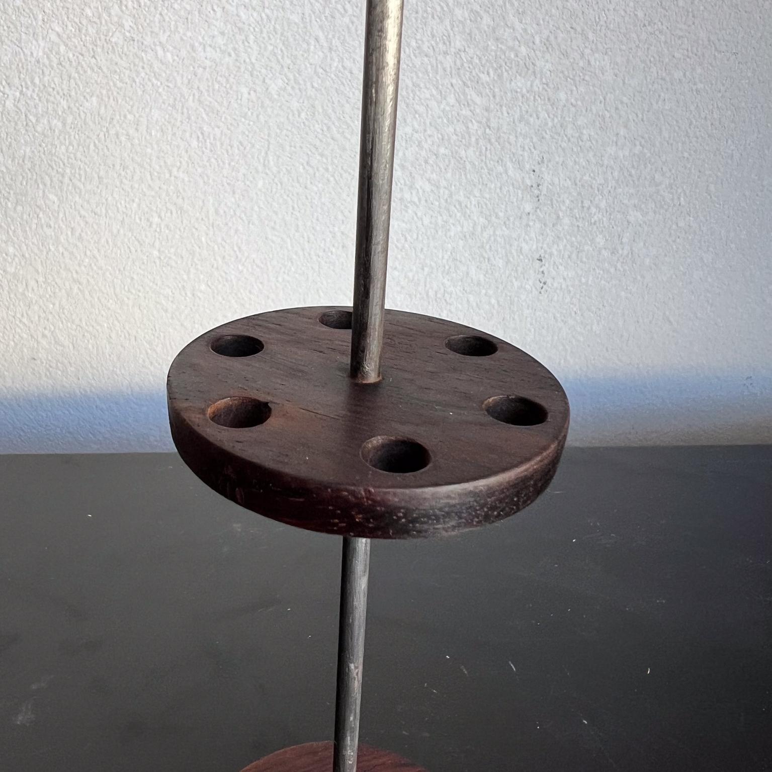 Mid-20th Century 1960s Brazilian Rosewood Fondue Fork Holder For Sale
