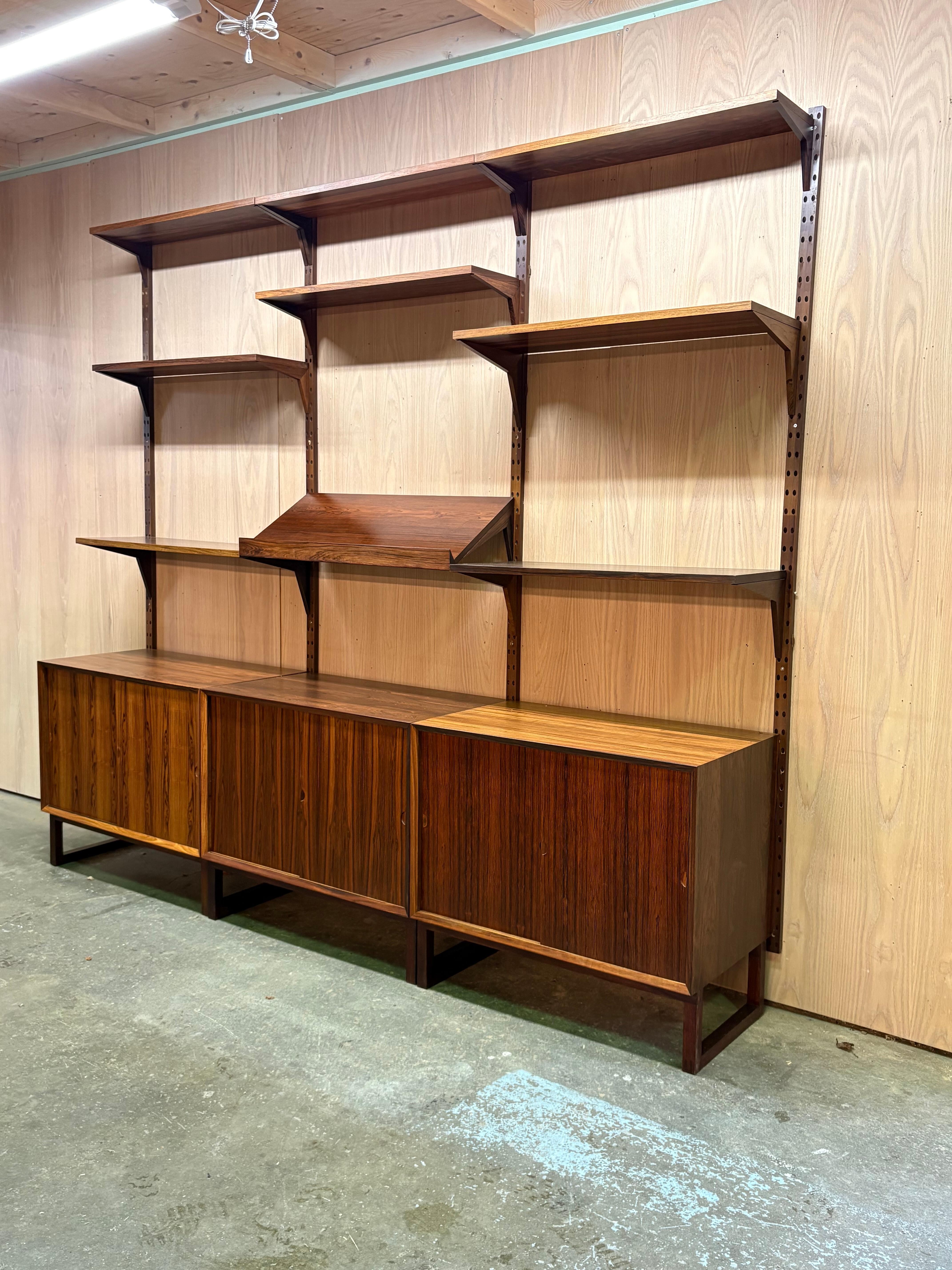 1960s Brazilian Rosewood Modular Bookcase System Cado by Poul Cadovius