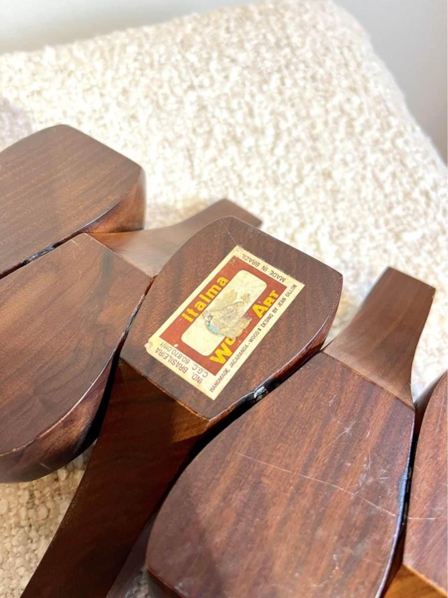 1960s Brazilian Rosewood Pipe Holder Sculpture by Jean Gillon In Excellent Condition For Sale In Victoria, BC