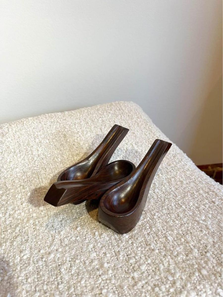 1960s Brazilian Rosewood Pipe Holder Sculpture by Jean Gillon In Excellent Condition For Sale In Victoria, BC