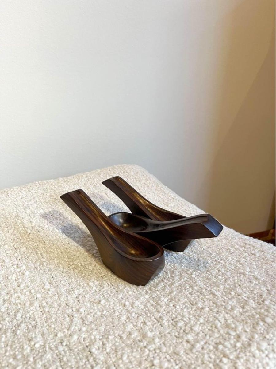 Mid-20th Century 1960s Brazilian Rosewood Pipe Holder Sculpture by Jean Gillon For Sale