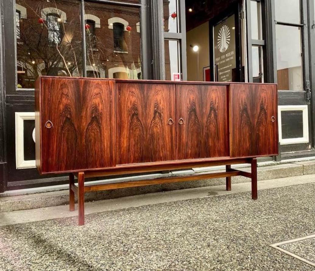 Mid-Century Modern 1960s Brazilian Rosewood Sideboard  Credenza Made in Denmark For Sale
