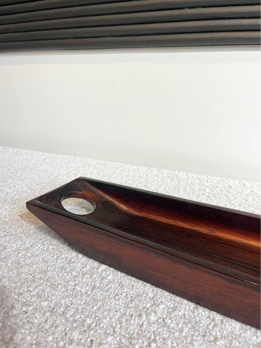  1960s Brazilian Rosewood Tray  Vessel by Jean Gillon for Wood Art In Excellent Condition For Sale In Victoria, BC
