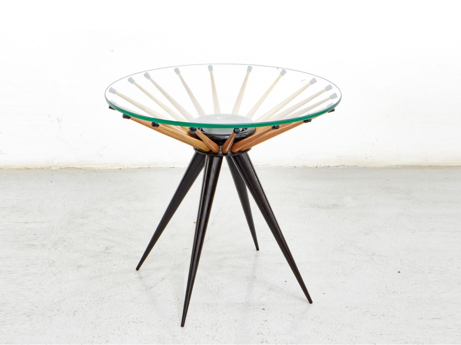 Mid-Century Modern 1960s Brazilian Side Table in Wood, by Giuseppe Scapinelli
