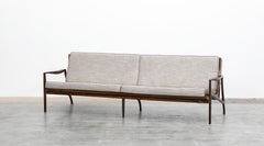 1960s Brazilian Sofa in wood, new upholstery