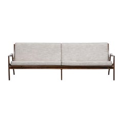 1960s Brazilian Sofa in wood, new upholstery
