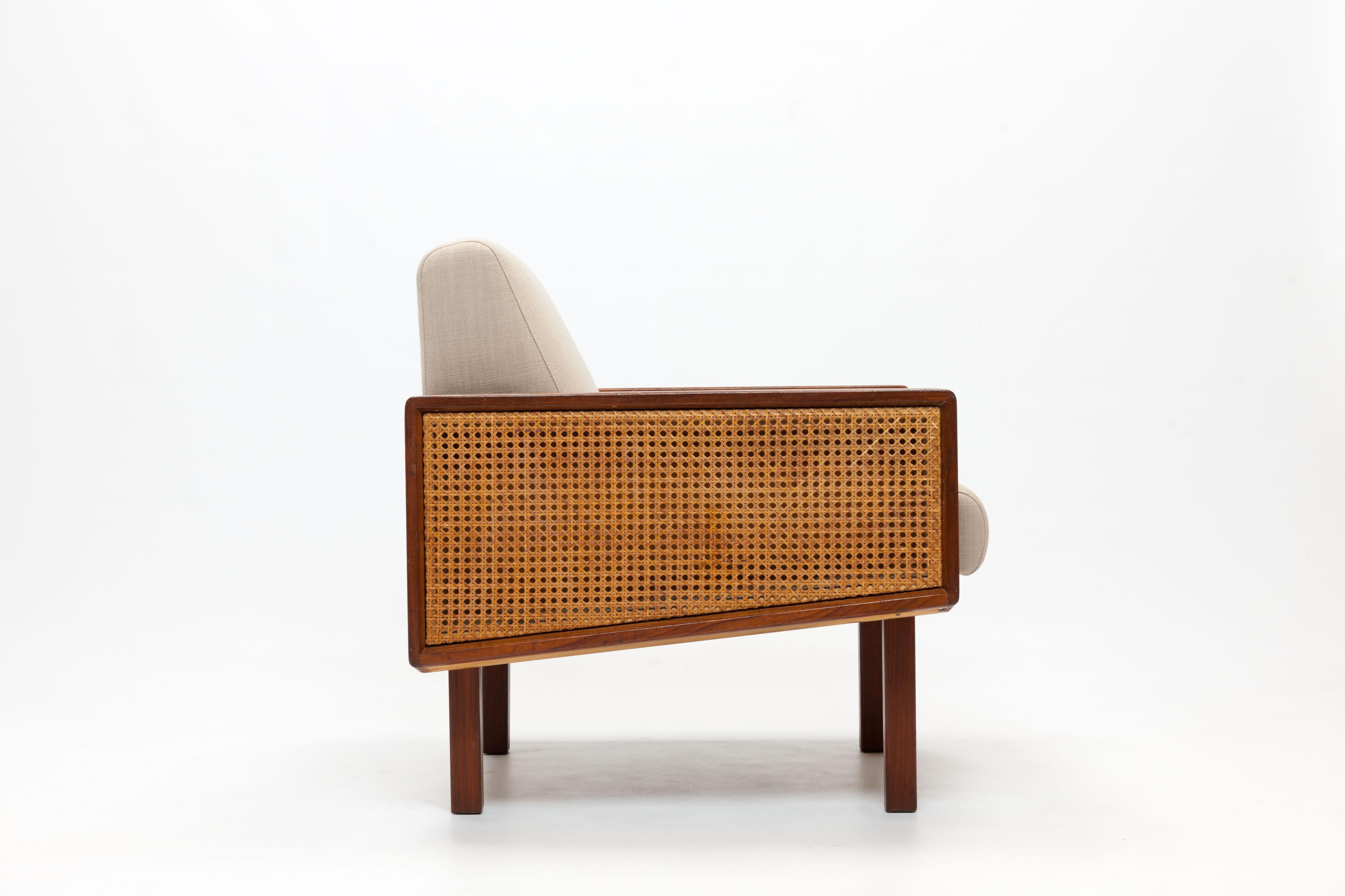 1960s 'Brazilian' Teak and Cane Armchair in the Manner of Celina Decorações 10