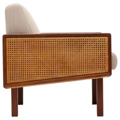 1960s 'Brazilian' Teak and Cane Armchair in the Manner of Celina Decorações