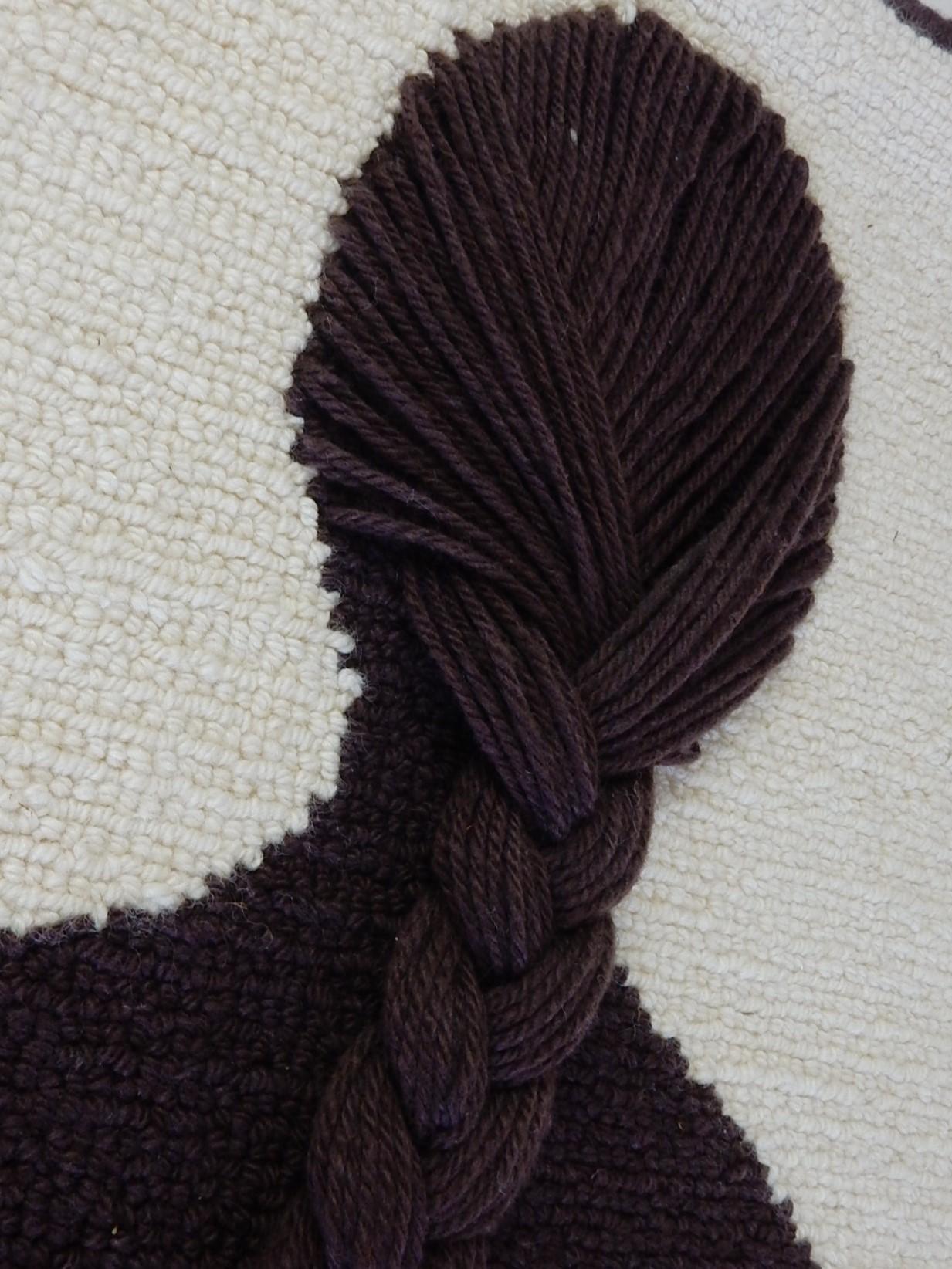 Tapiz de arte textil brasileño de los años 60 firmado Leao Hecho a mano en venta