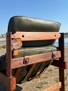 1960s Brazilian Wood and Leather MP41 Lounge Chair by Percival Lafer