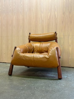 1960s Brazilian Wood and Leather MP81 Chair by Percival Lafer