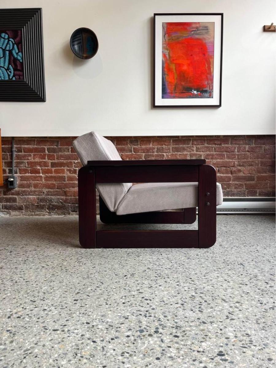 Mid-Century Modern 1960's Brazillian Wood and Leather MP185 Chair by Percival Lafer