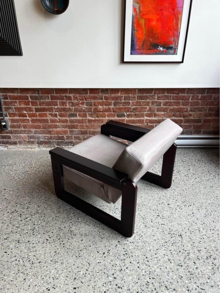 Mid-20th Century 1960's Brazillian Wood and Leather MP185 Chair by Percival Lafer For Sale