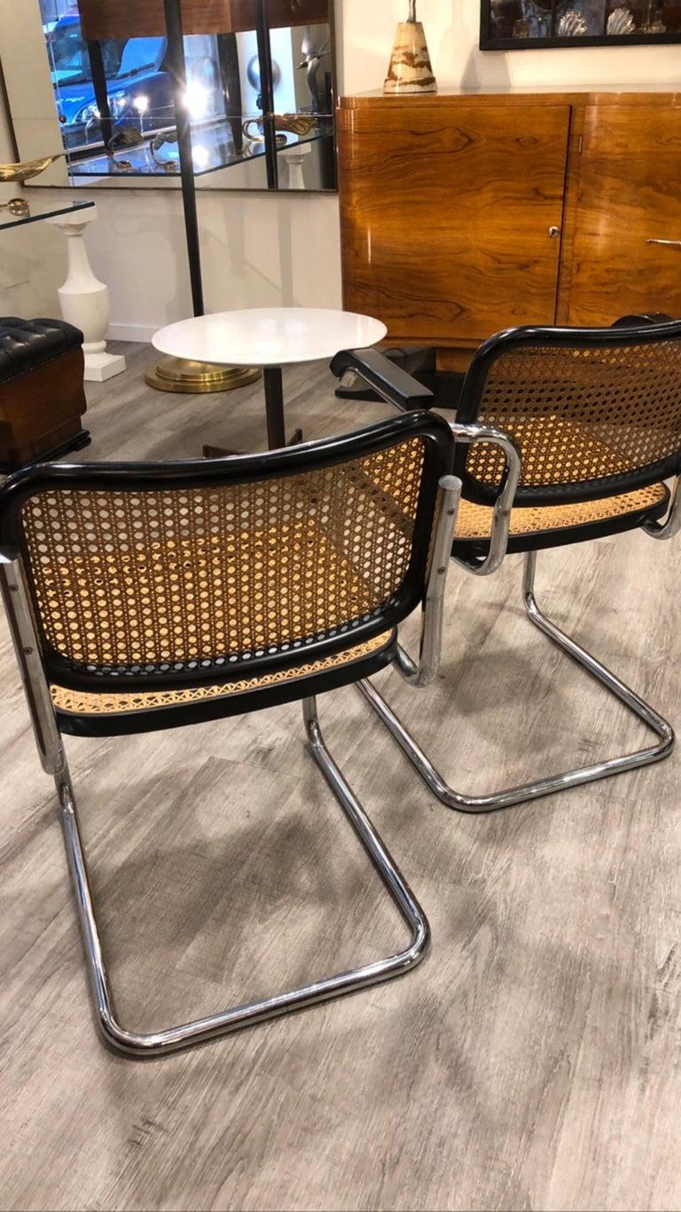 1960s Breuer for Gavina Cane Seat Tubular Steel Cesca 4 Chairs 2 Armchairs 9