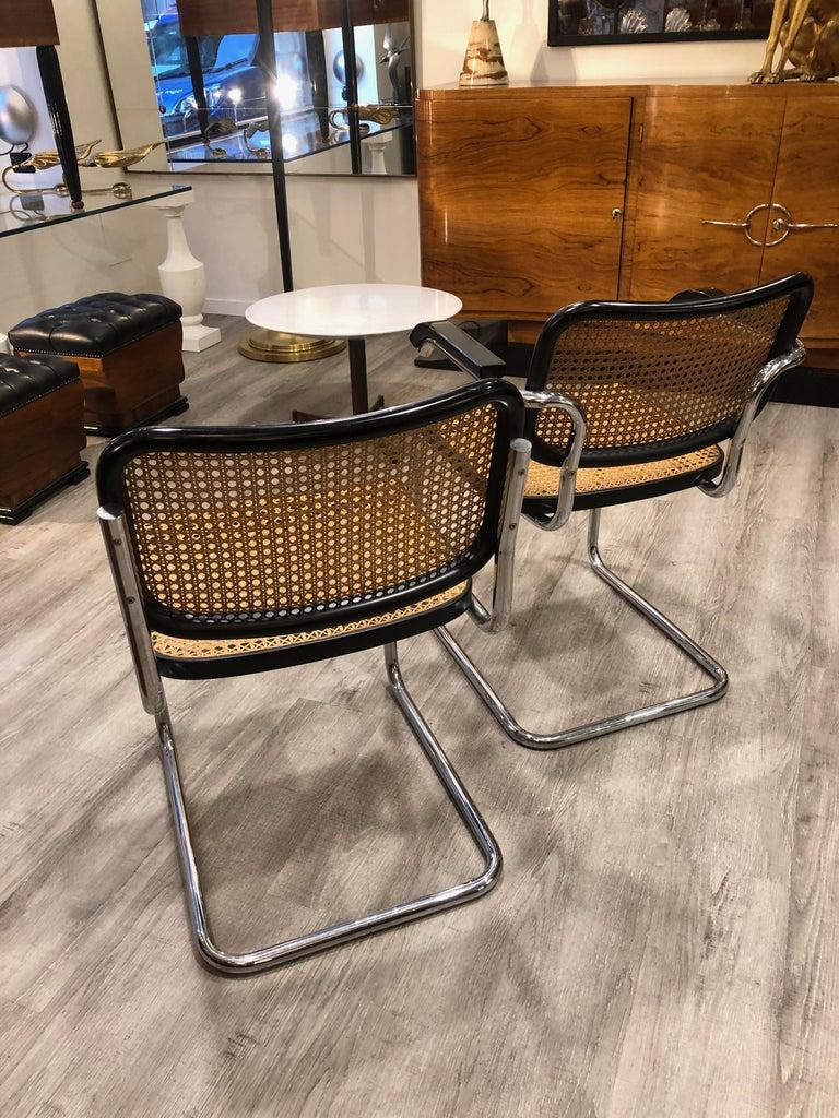 1960s Breuer for Gavina Cane Seat Tubular Steel Cesca 4 Chairs 2 Armchairs 4