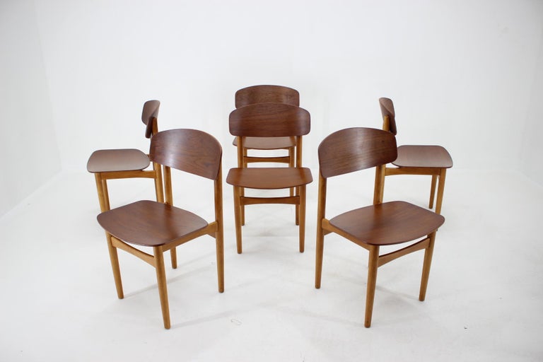 1960s Børge Mogensen Model 122 Oak and Teak Dining Chairs for