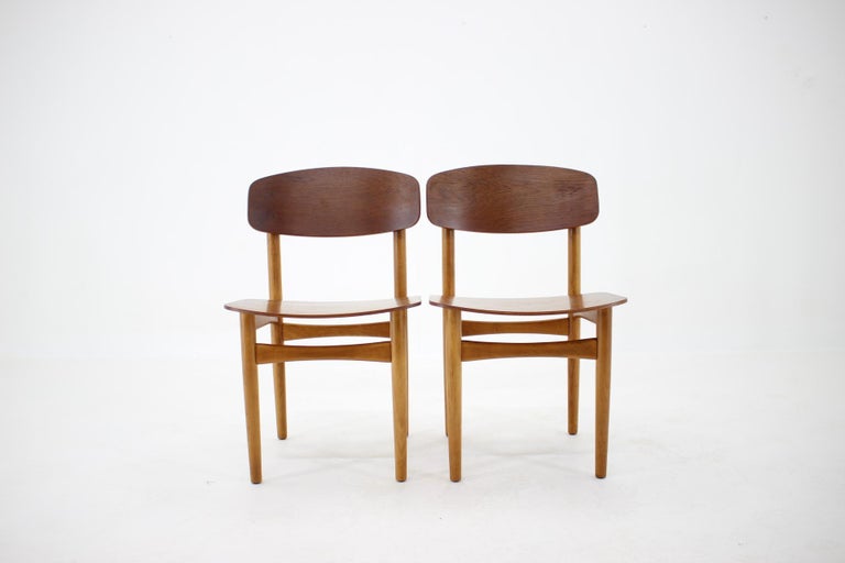 1960s Børge Mogensen Model 122 Oak and Teak Dining Chairs for