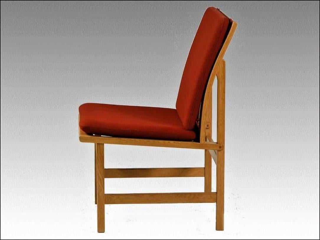 1960er Jahre Børge Mogensen Satz von vier vollständig restaurierten dänischen OAK Lounge Chairs (Skandinavische Moderne) im Angebot