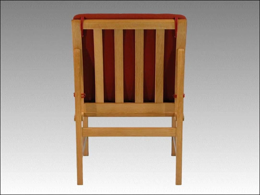 1960s Børge Mogensen Set of Four Fully Restored Danish Oak Lounge Chairs (Ensemble de quatre chaises longues en chêne danois entièrement restaurées) Bon état - En vente à Knebel, DK