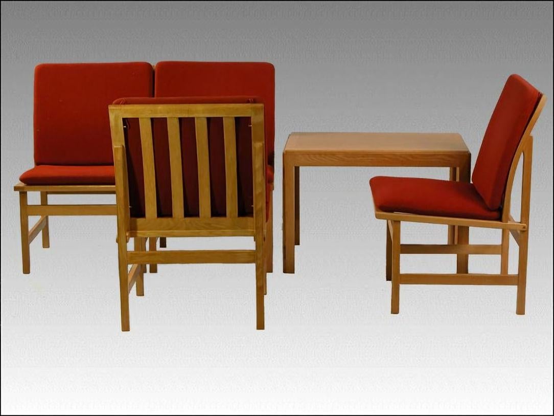 1960s Børge Mogensen Set of Four Fully Restored Danish Oak Lounge Chairs For Sale 1