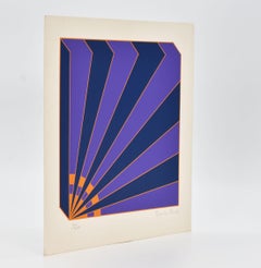 1960's Brian Rice Signed Pop Art Screen Print Geometric 'Radio'