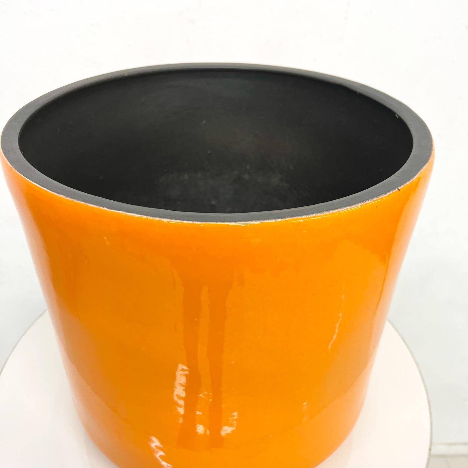 Mid-Century Modern 1960s Bright Orange Glazed Planter Modern Style Gainey Pottery USA